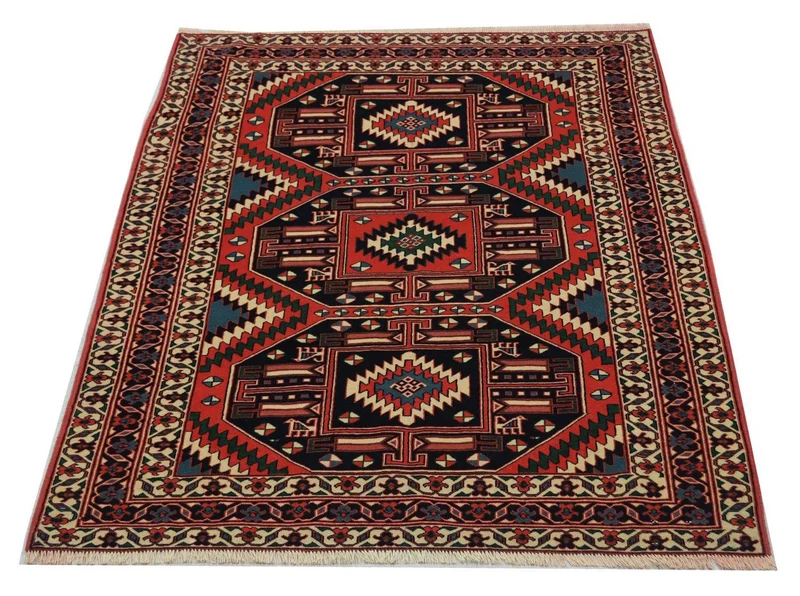 Afghan Teppich 140 x 190 cm - rot