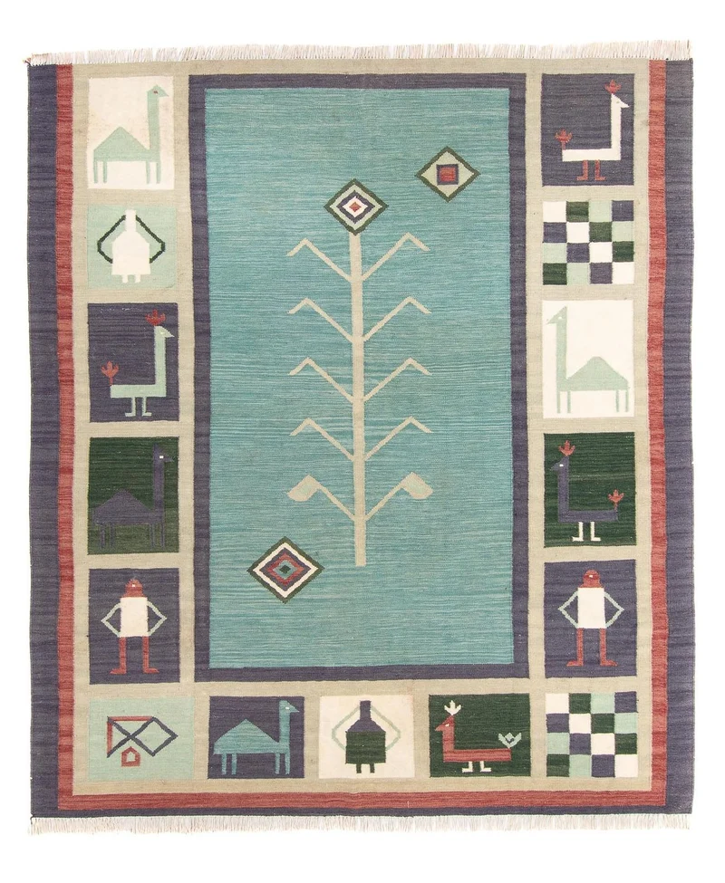 Kelim Teppich - Trendy - 200 x 240 cm - hellblau