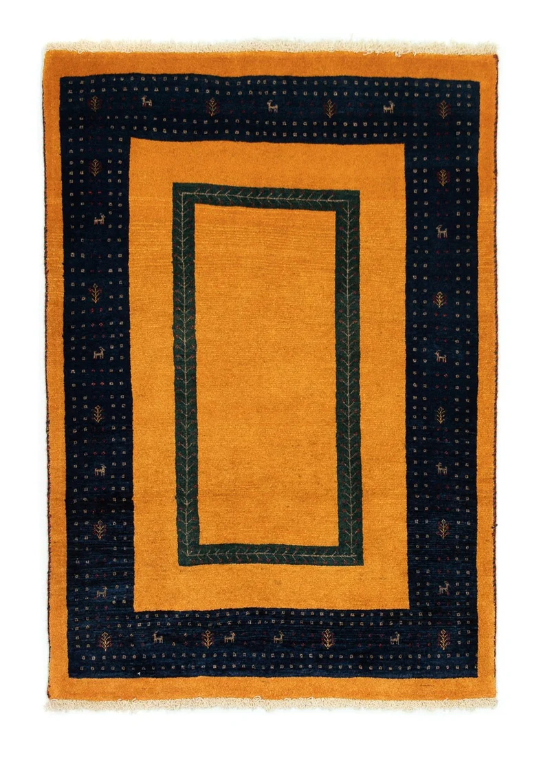 Gabbeh Teppich - Perser 100 x 148 cm - gold