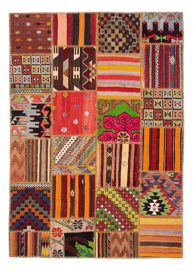 Patchwork Teppich 169 x 236 cm - mehrfarbig