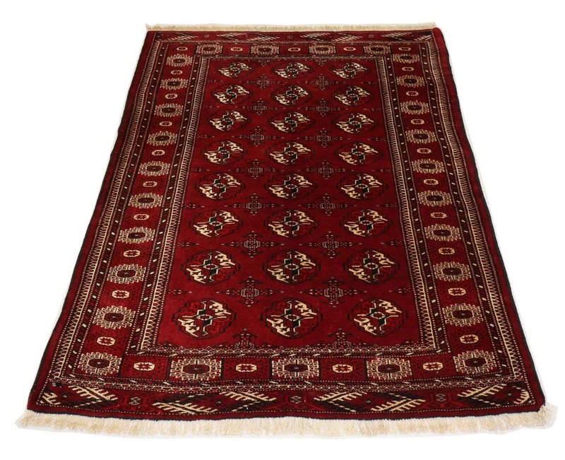 Turkaman Teppich 137 x 182 cm - dunkelrot