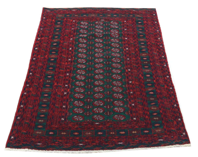 Afghan Teppich 124 x 189 cm - dunkelrot