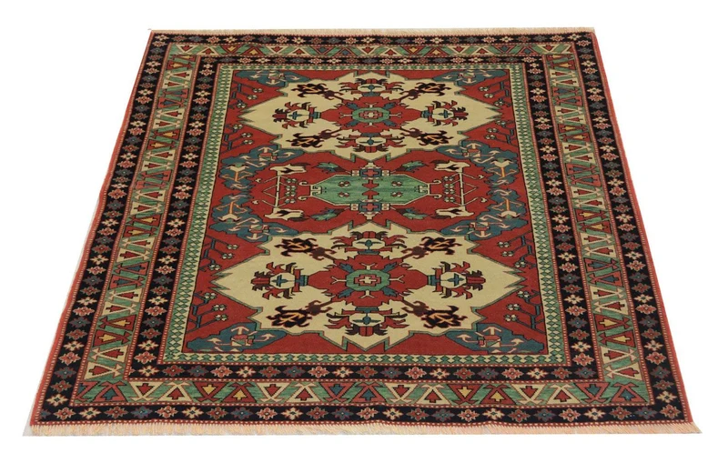 Afghan Teppich 135 x 145 cm - rot