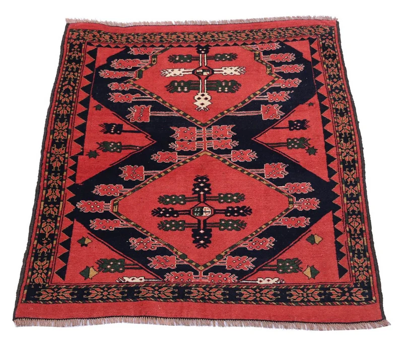 Afghan Teppich 126 x 154 cm - rot