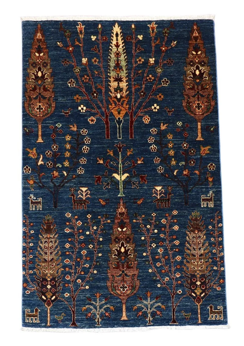Ziegler Teppich 101 x 150 cm - dunkelblau