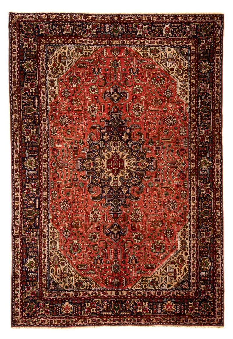 Perserteppich - Täbriz 195 x 295 cm - hellrot