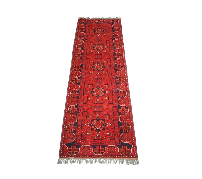 Afghan Teppich - Kunduz 75 x 286 cm - rot