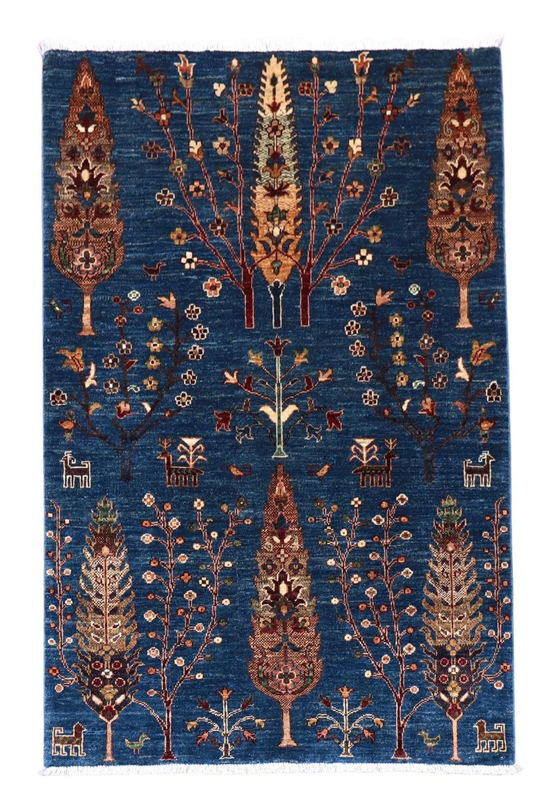 Ziegler Teppich 106 x 152 cm - dunkelblau