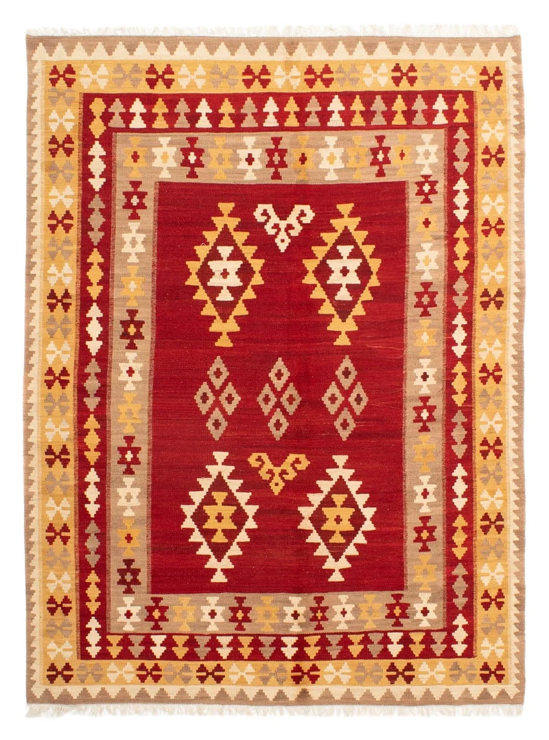 Kelim Teppich - Oriental 178 x 252 cm - dunkelrot