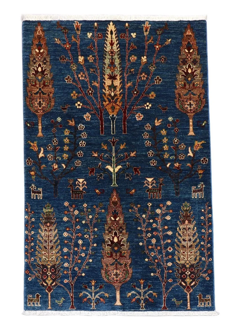 Ziegler Teppich 103 x 153 cm - dunkelblau