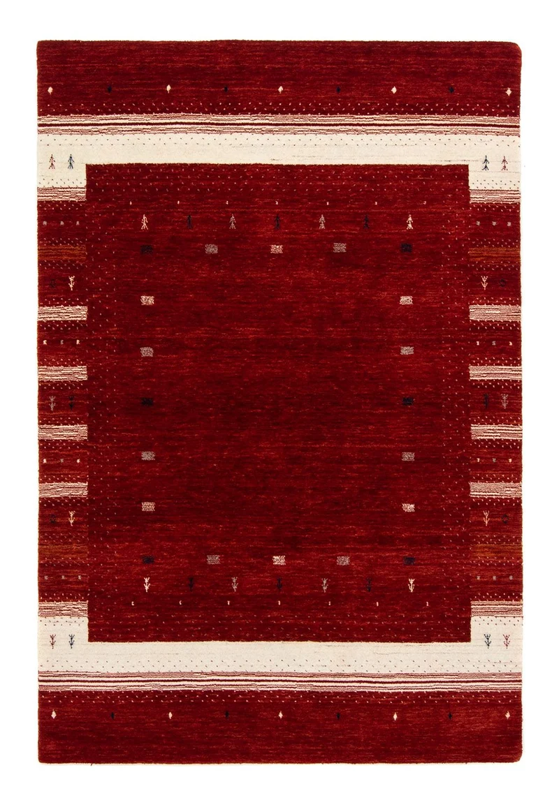 Gabbeh Teppich - Loribaft Indus 140 x 204 cm - rot