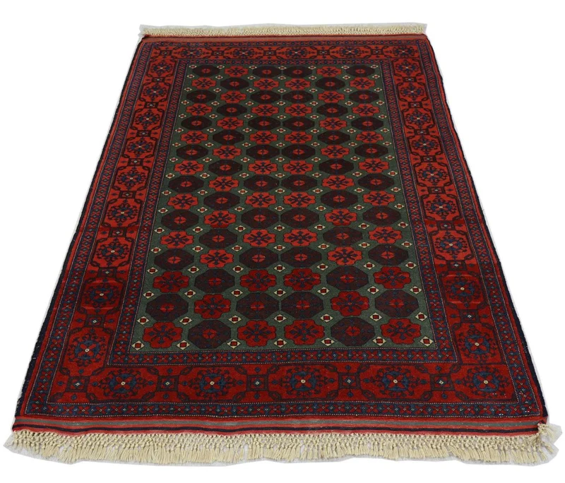 Afghan Teppich 130 x 170 cm - dunkelrot