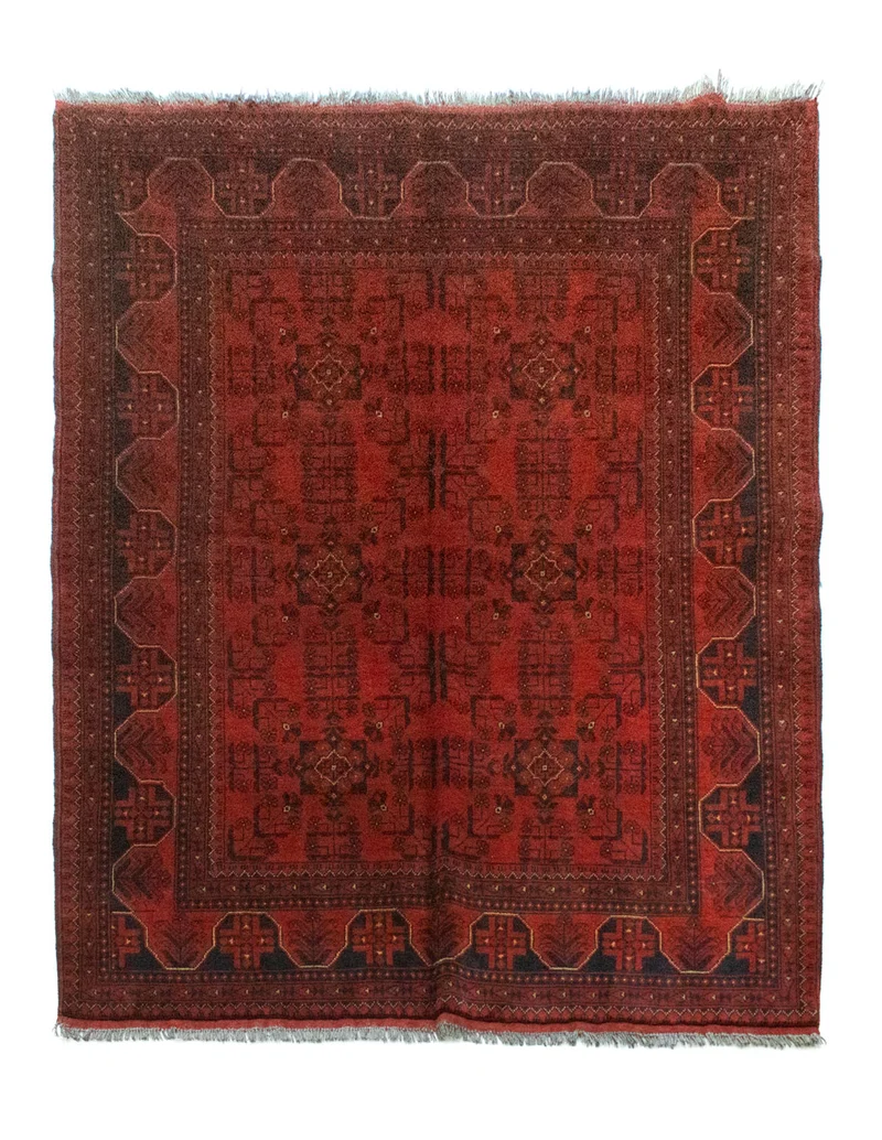 Afghan Teppich - Kunduz 151 x 193 cm - rot
