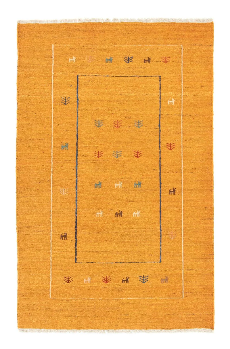 Gabbeh Teppich - Perser 123 x 188 cm - gold