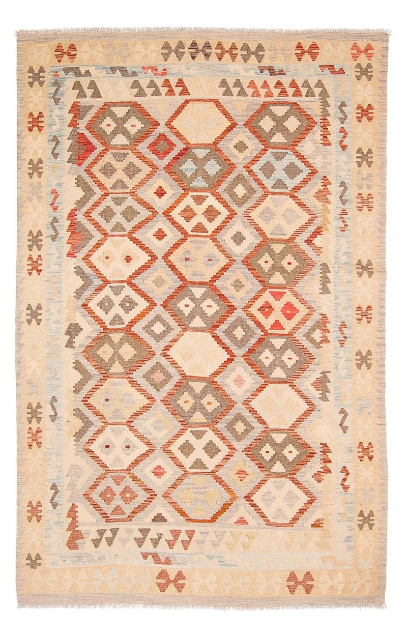 Kelim Teppich - Splash 198 x 285 cm - beige