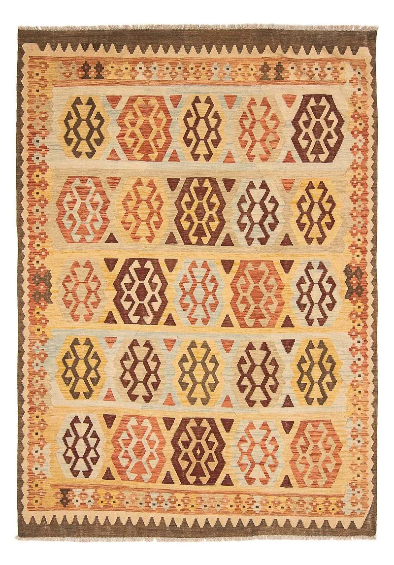 Kelim Teppich - Splash 199 x 287 cm - beige