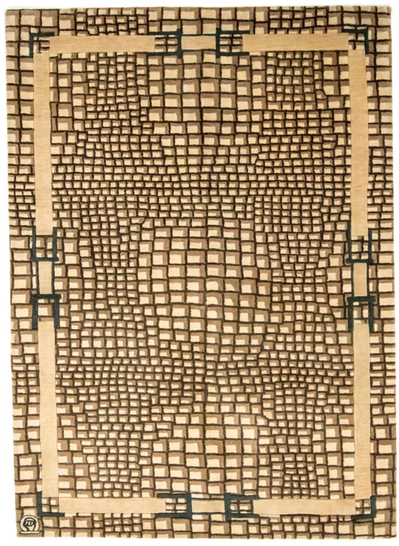 Wollteppich 170 x 243 cm Wohnzimmer Teppich