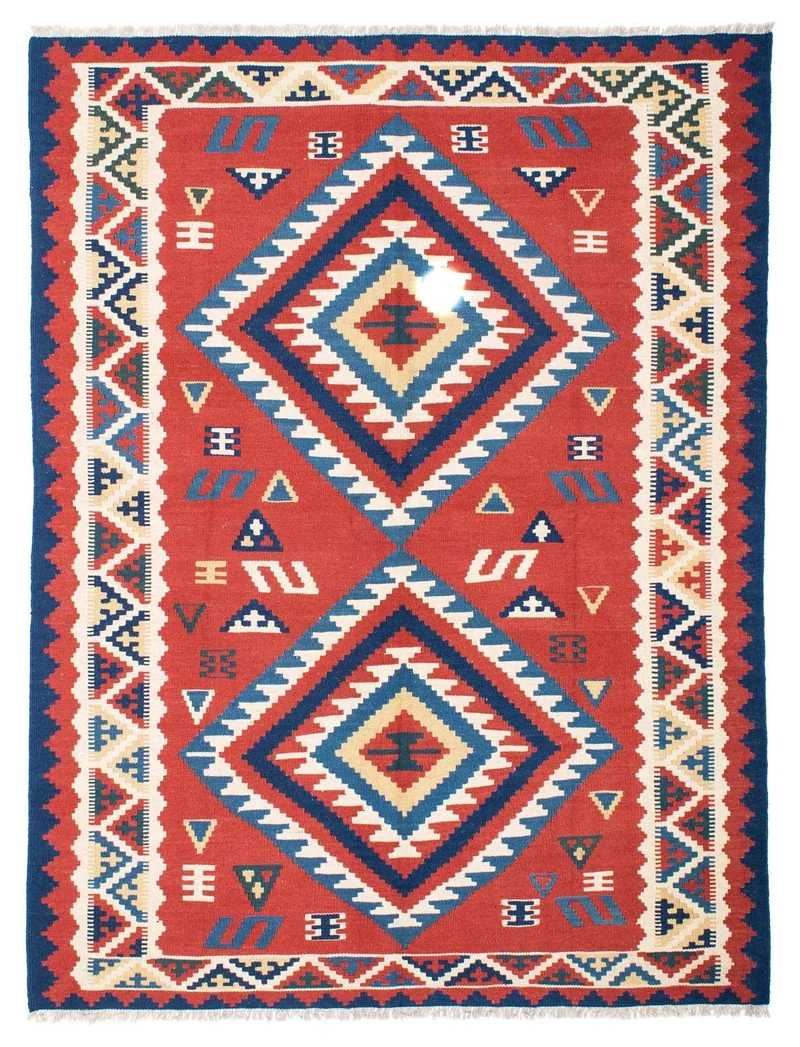 Kelim Teppich - Oriental 160 x 213 cm - rot