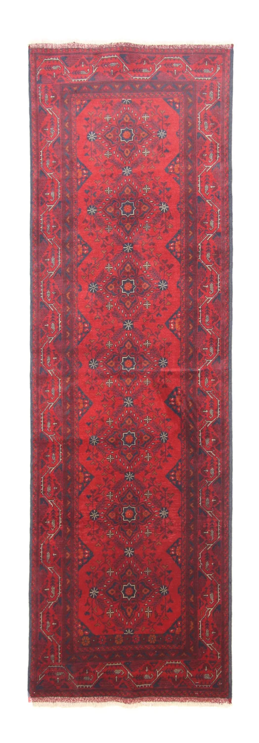 Afghan Teppich - Kunduz 86 x 299 cm - dunkelrot