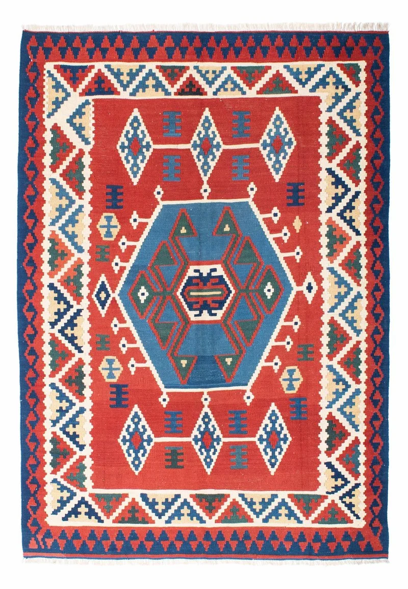 Kelim Teppich - Oriental 160 x 208 cm - rot
