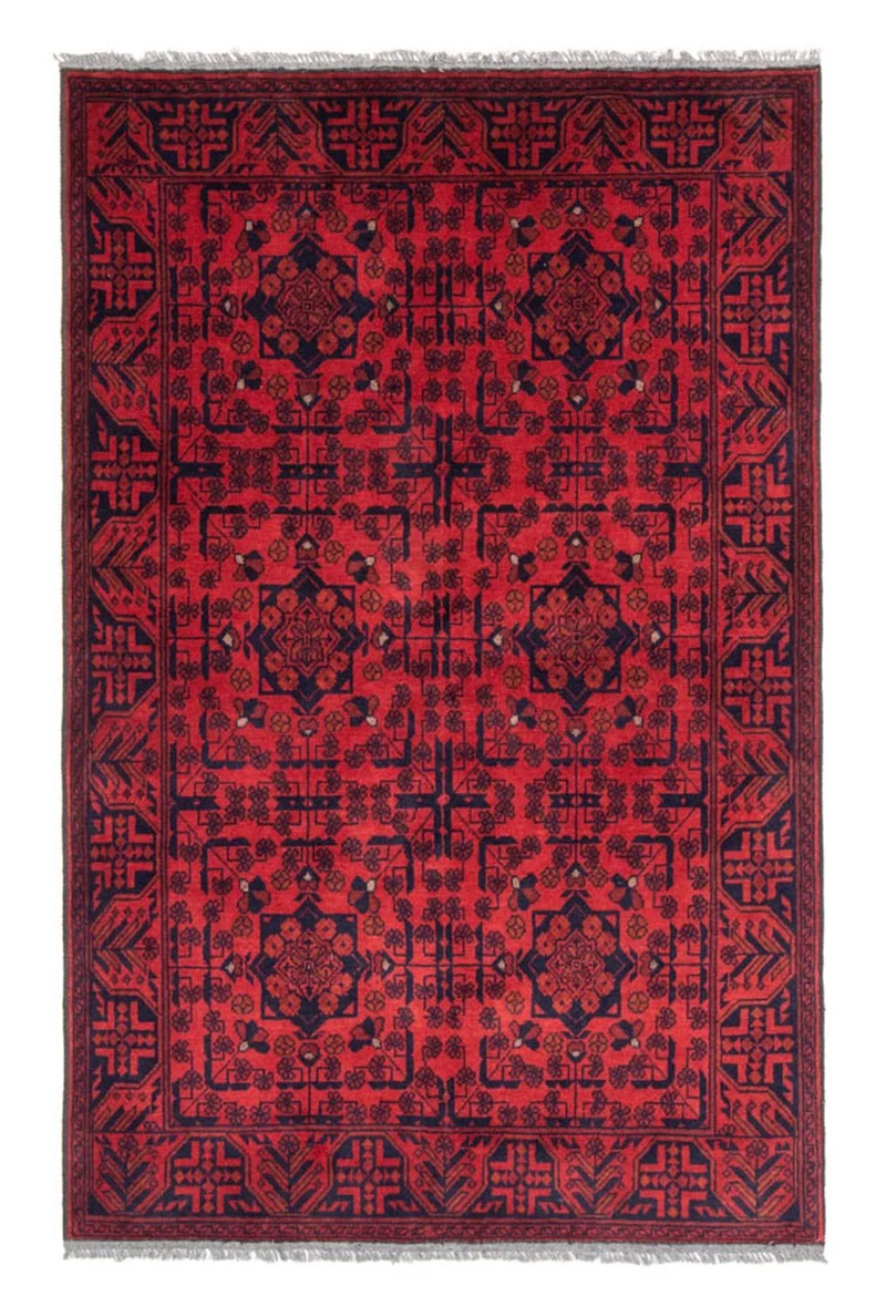 Afghan Teppich - Kunduz 126 x 186 cm - rot