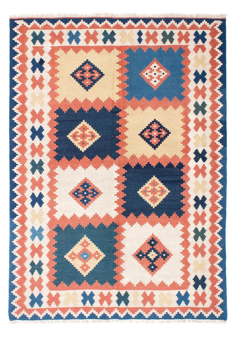 Kelim Teppich - Oriental 155 x 212 cm - blau