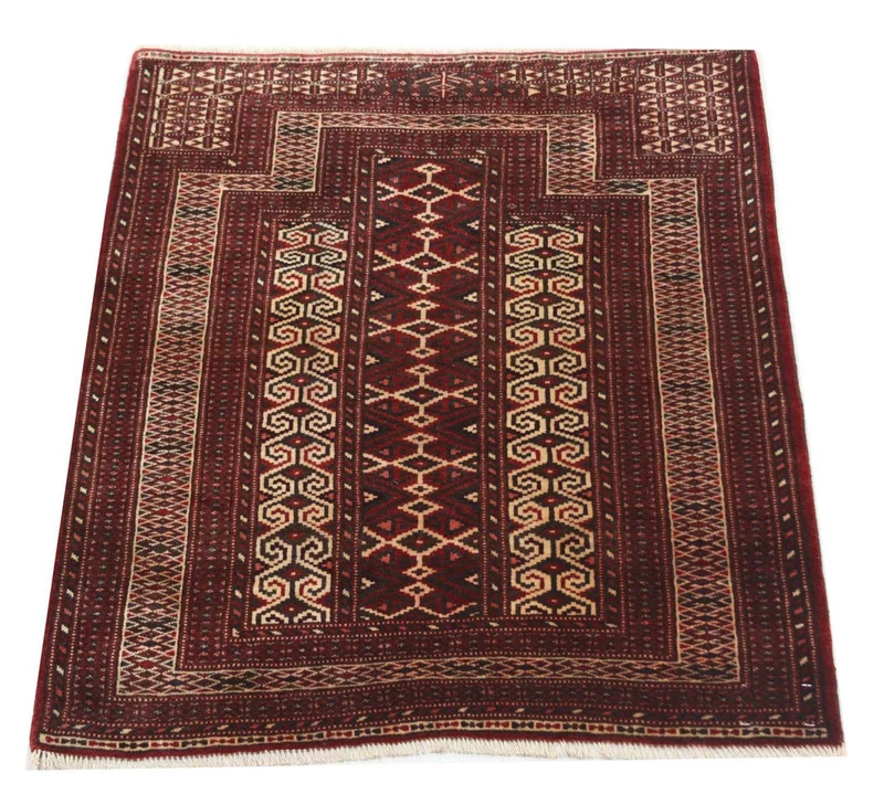 Afghan Teppich - Buchara 90 x 120 cm - dunkelrot