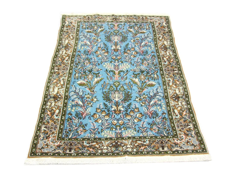 Perserteppich - Ghom 108 x 159 cm - blau