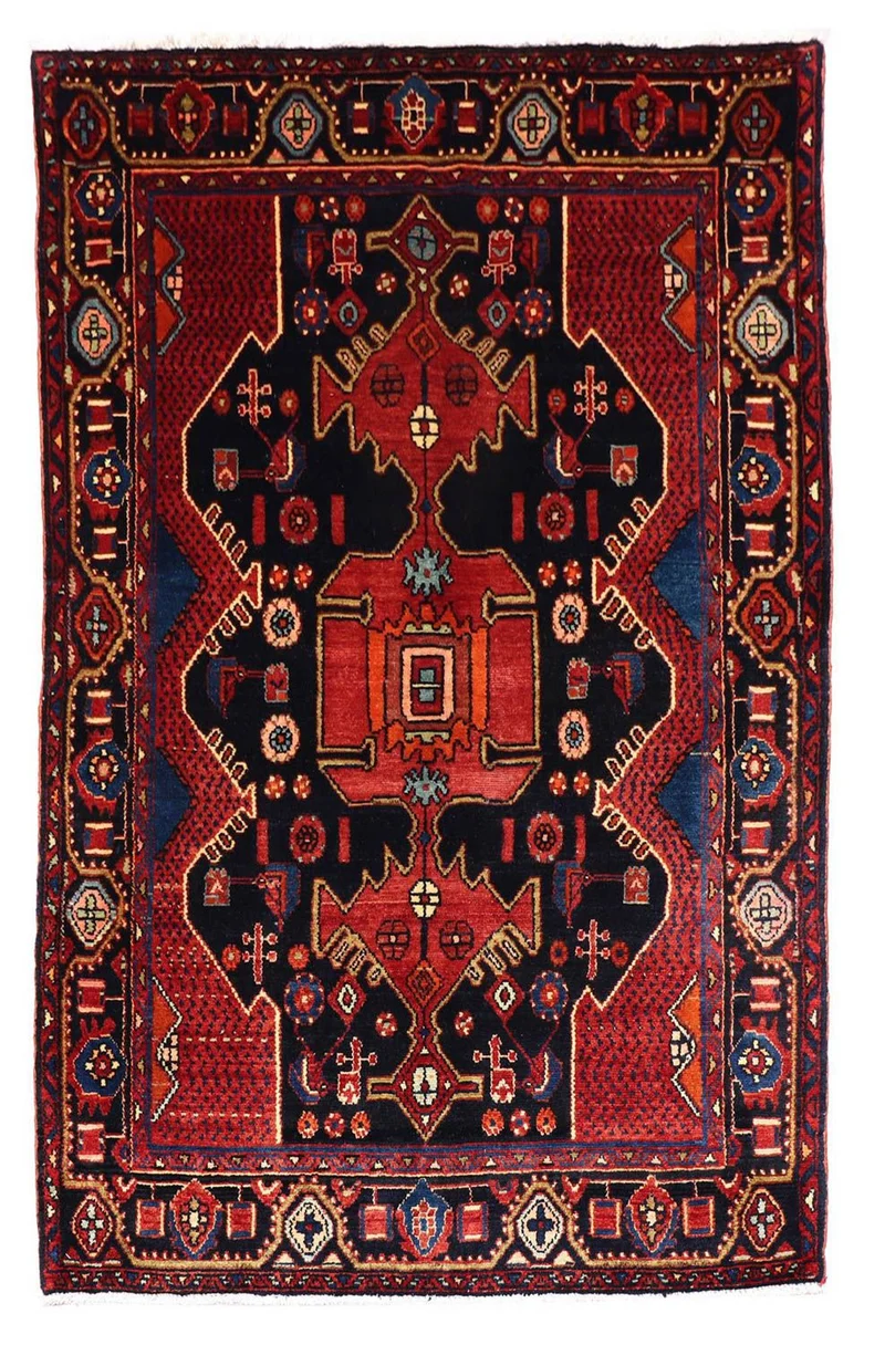 Perserteppich - Nomadic 138 x 202 cm - schwarz