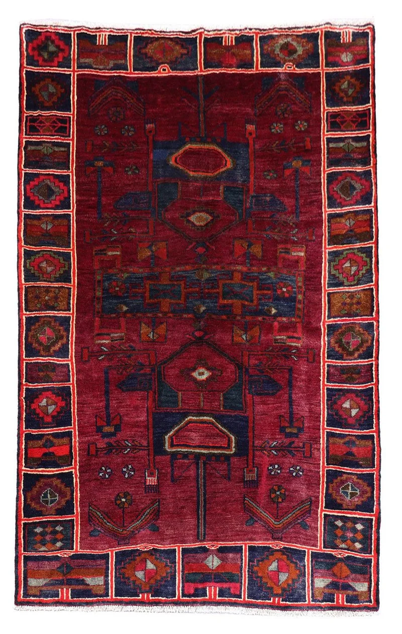 Gabbeh Teppich - Loribaft Perser 160 x 220 cm - hellrot