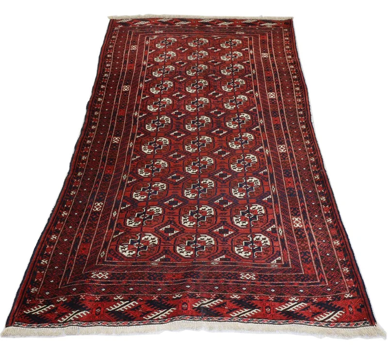 Afghan Teppich 123 x 229 cm - dunkelrot