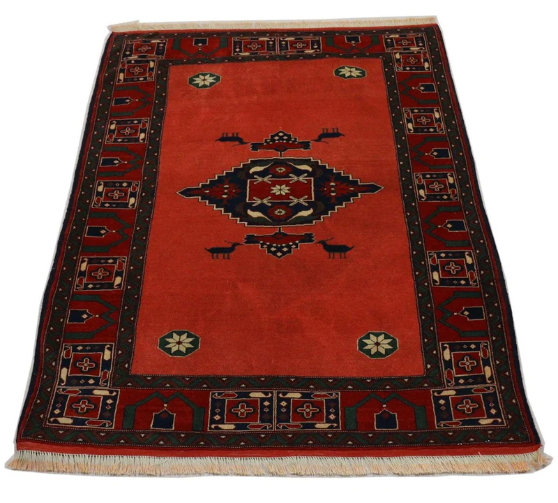 Afghan Teppich 197 x 202 cm - rot
