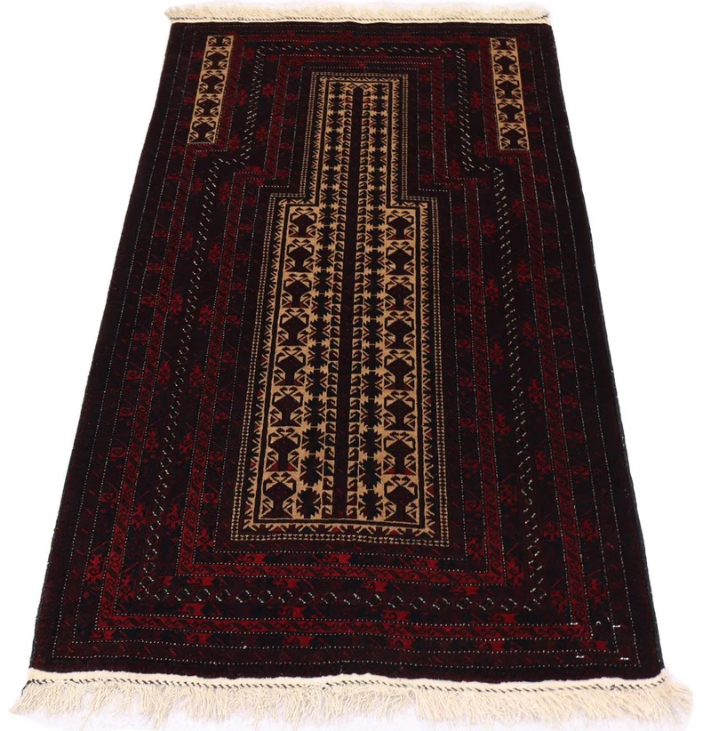 Afghan Teppich 95 x 150 cm - dunkelrot
