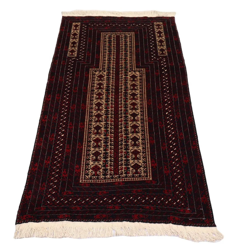 Afghan Teppich 95 x 150 cm - dunkelrot