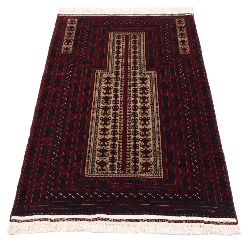 Afghan Teppich 95 x 150 cm - dunkelrot