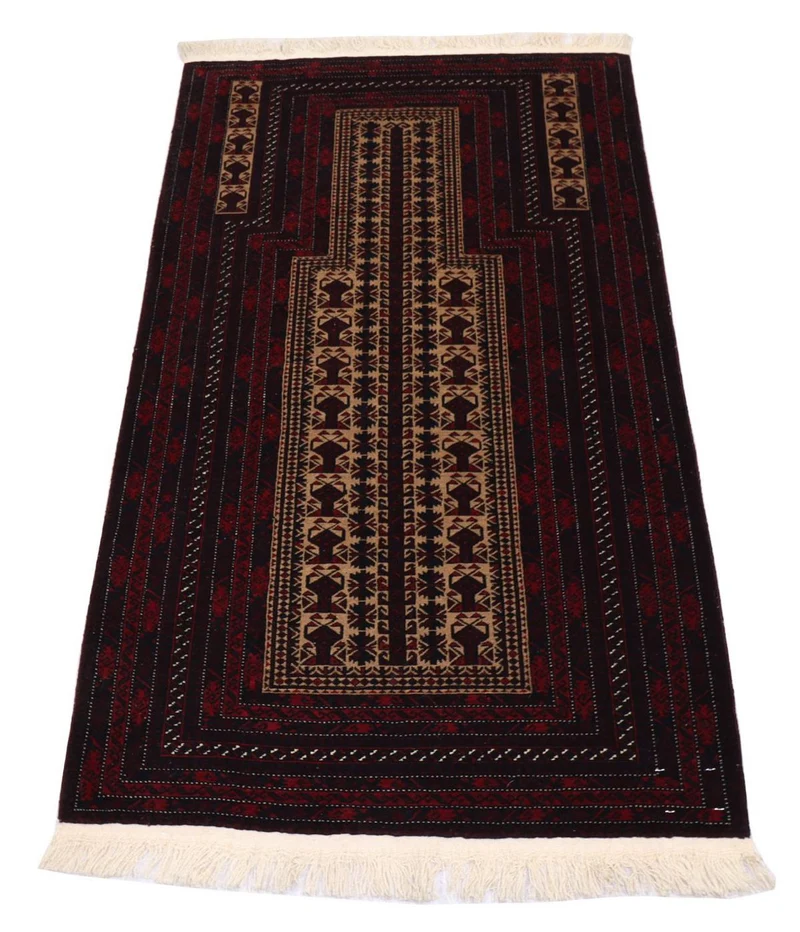 Afghan Teppich 95 x 150 cm - dunkelrot
