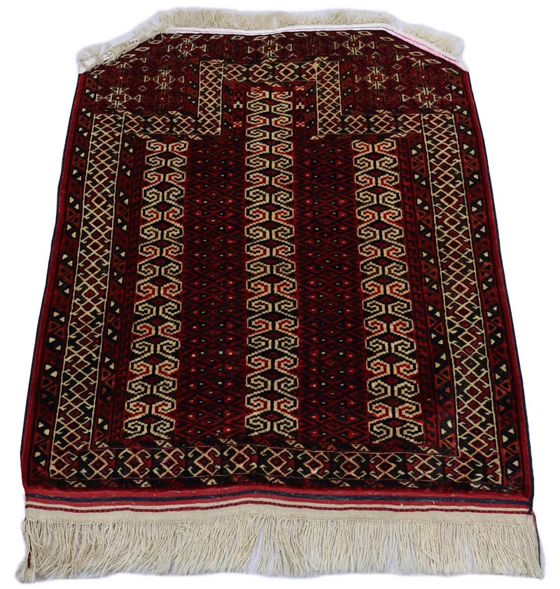 Belutsch Teppich 95 x 116 cm - dunkelrot