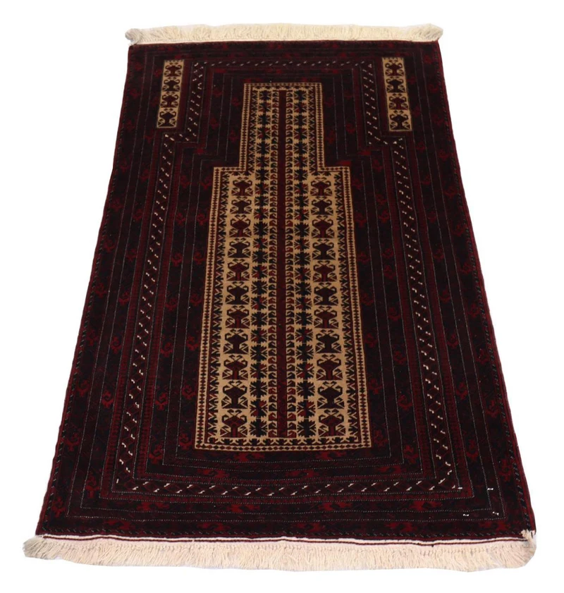 Afghan Teppich 95 x 150 cm - dunkelrot