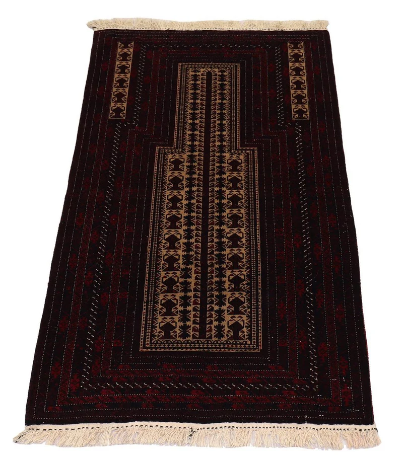 Afghan Teppich 95 x 150 cm - dunkelrot