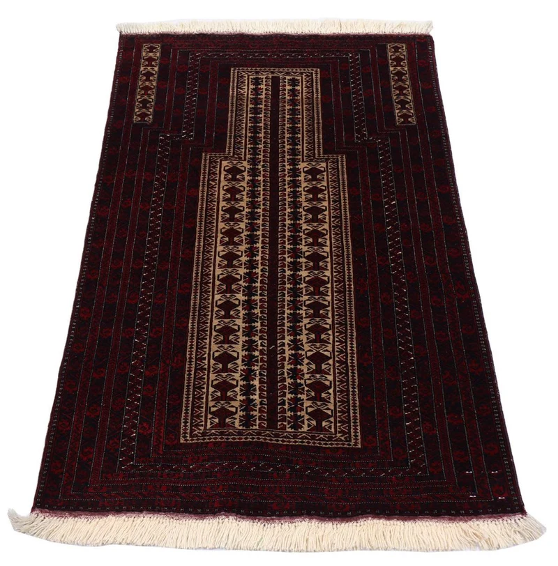 Afghan Teppich 95 x 150 cm - dunkelrot