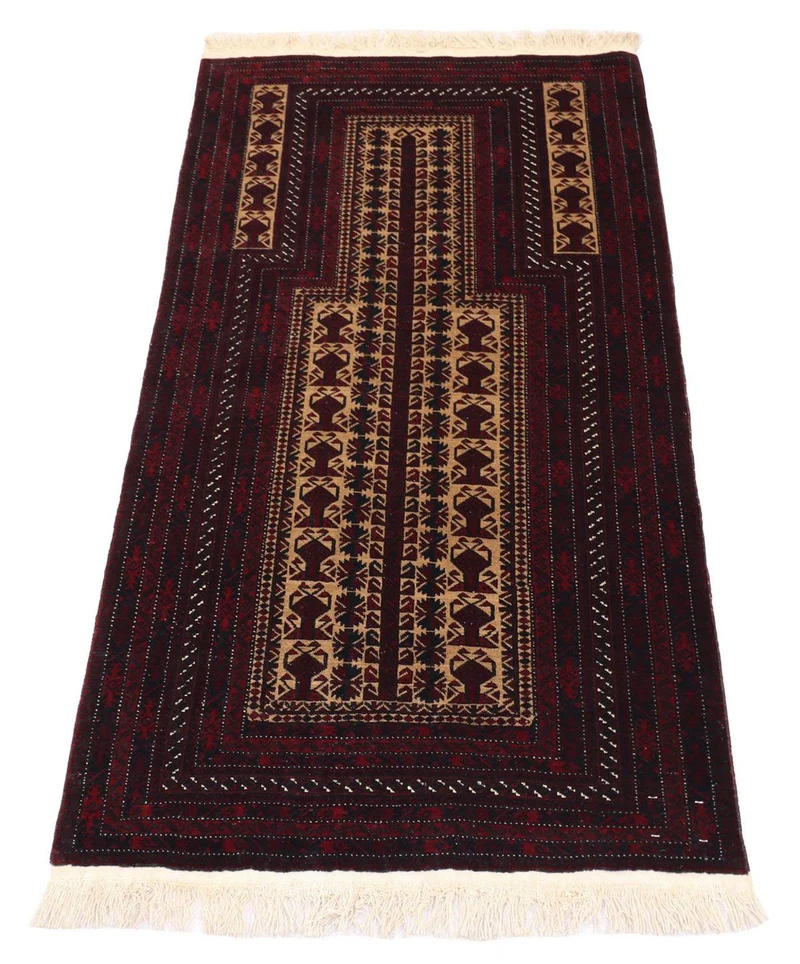 Afghan Teppich 95 x 150 cm - dunkelrot