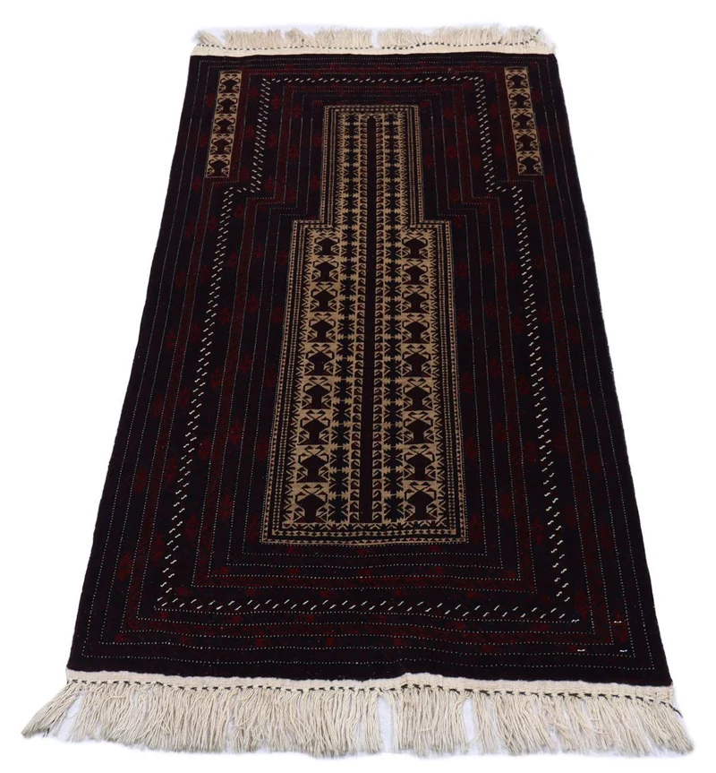 Afghan Teppich 95 x 150 cm - dunkelrot