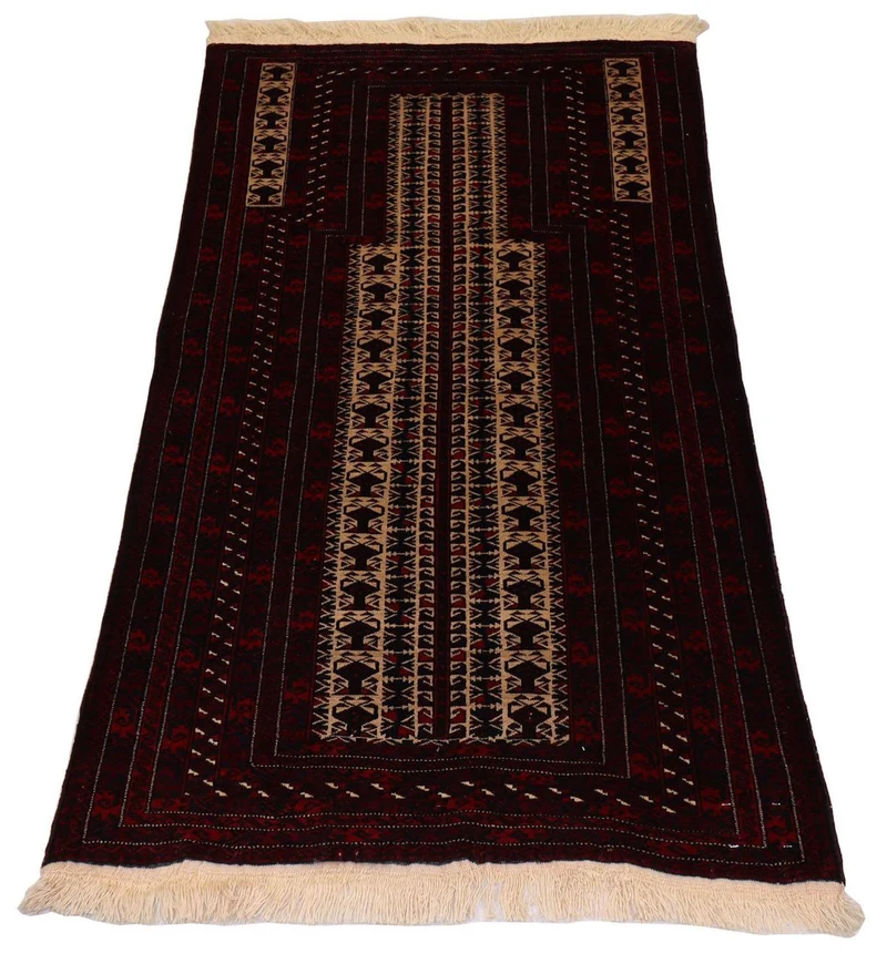 Afghan Teppich 95 x 150 cm - dunkelrot
