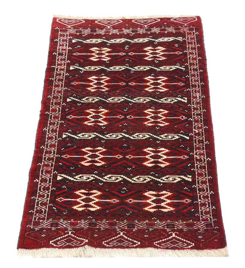 Afghan Teppich - Buchara 90 x 165 cm - dunkelrot