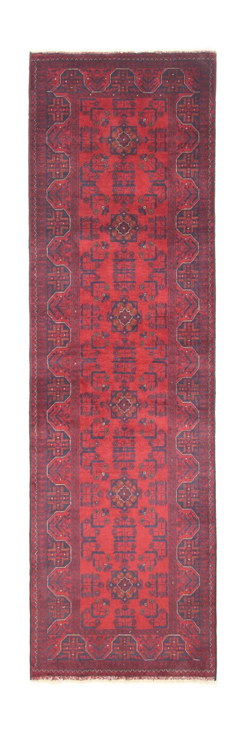 Afghan Teppich - Kunduz 83 x 287 cm - dunkelrot