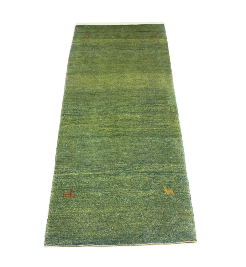 Gabbeh Teppich - Perser 84 x 233 cm - grün