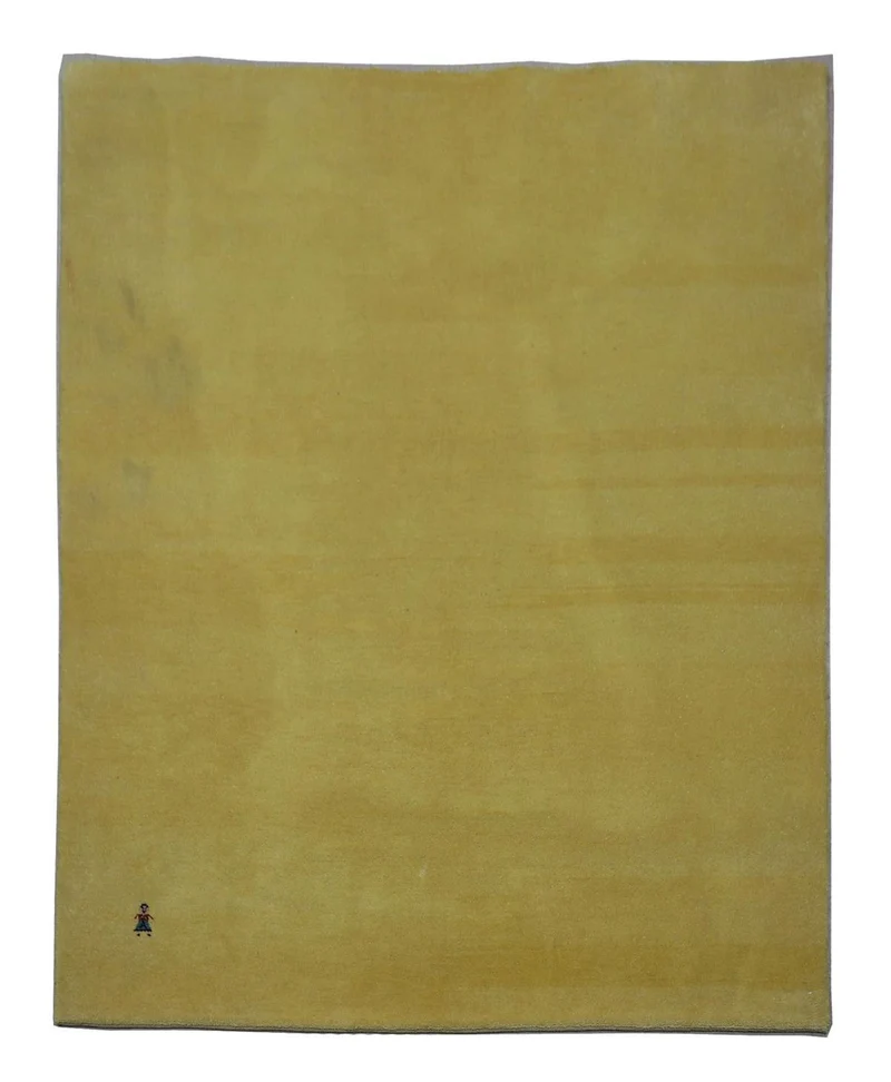 Gabbeh Teppich - Loribaft Perser 128 x 155 cm - olivgrün