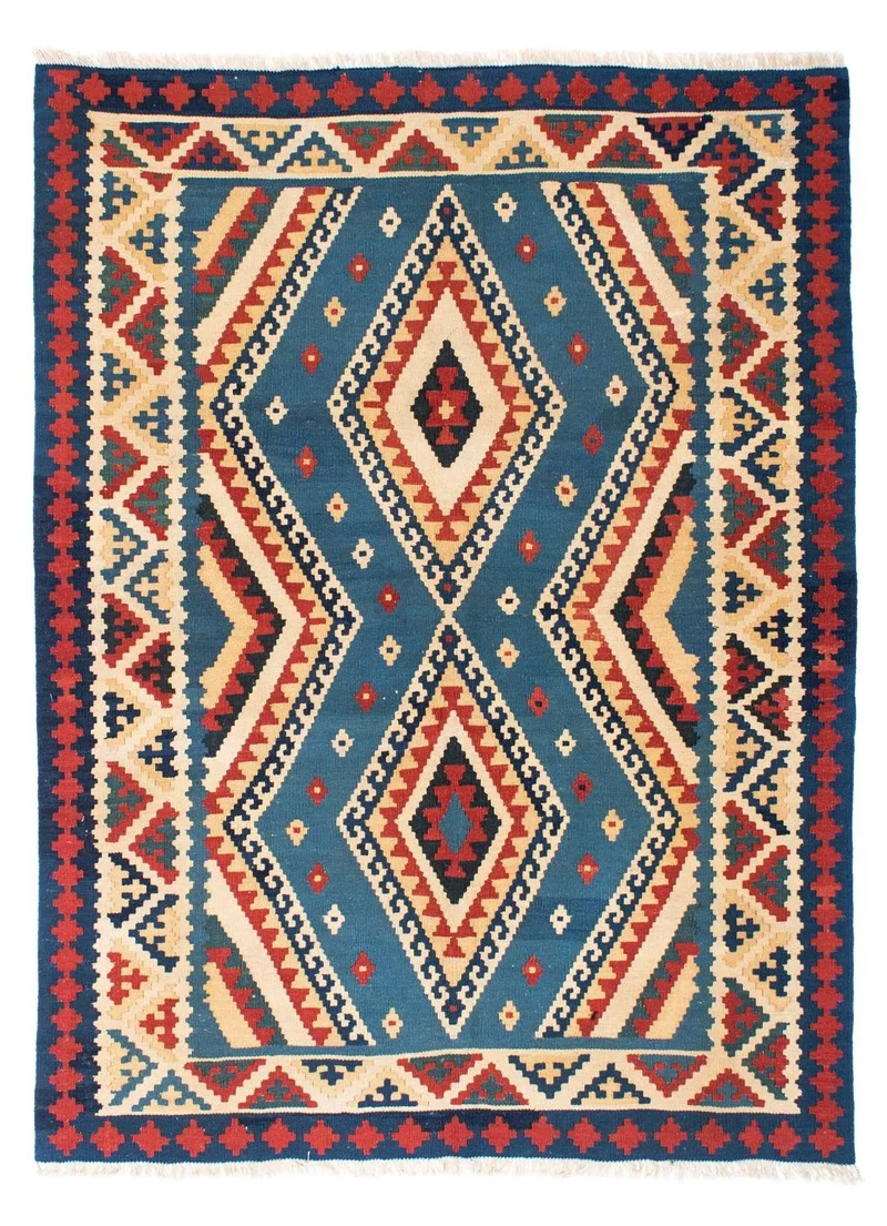 Kelim Teppich - Oriental 152 x 193 cm - blau