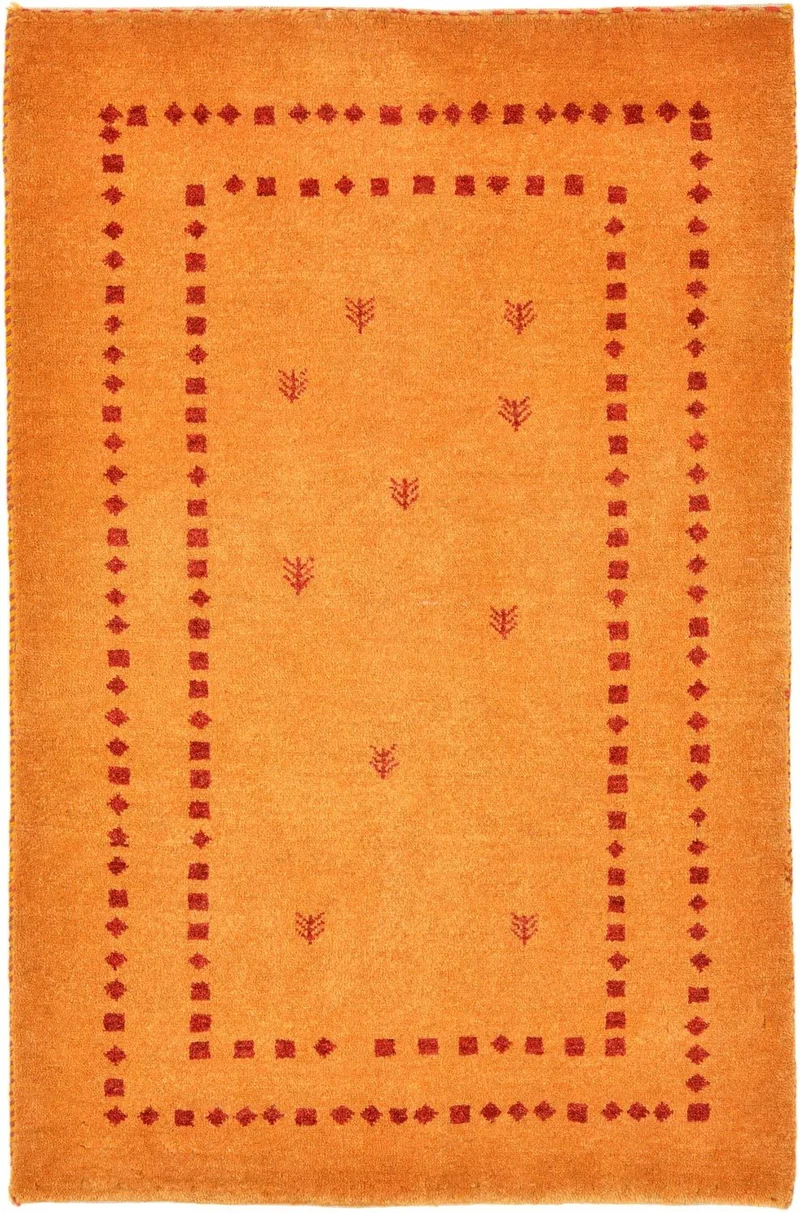 Gabbeh Teppich - Loribaft Perser 62 x 98 cm - orange