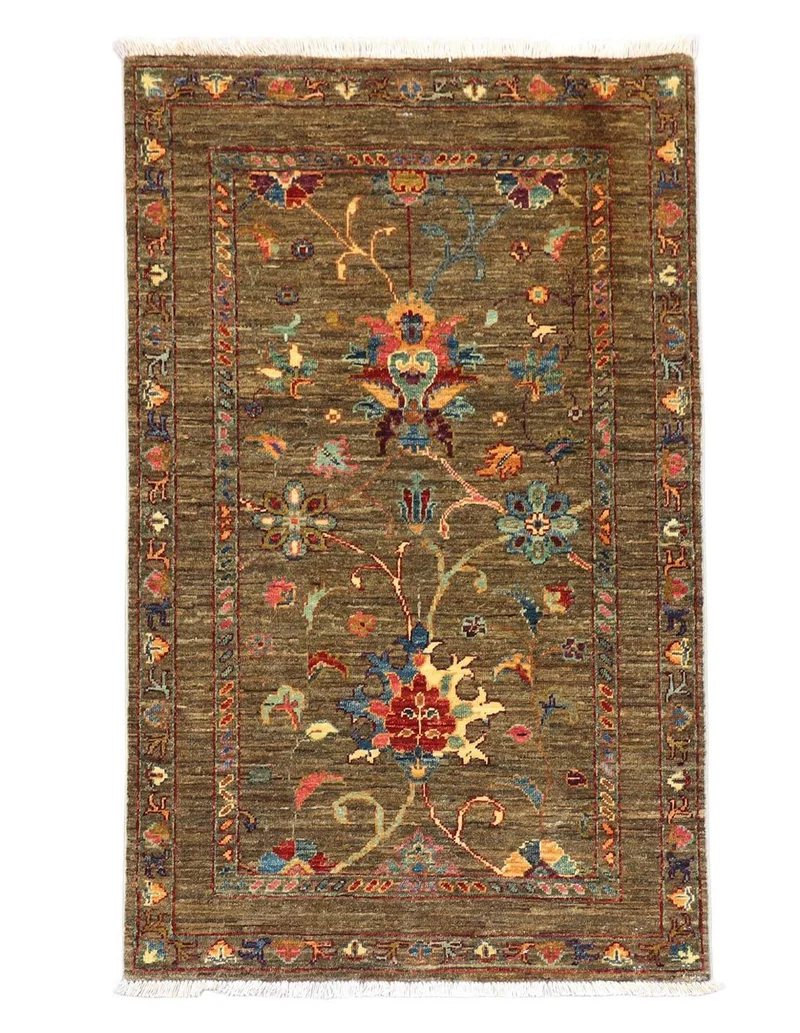 Ziegler Teppich 83 x 124 cm - olivgrün